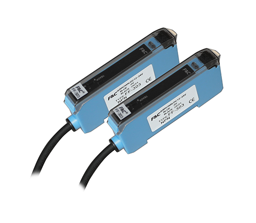 two blue fiber optic transformers